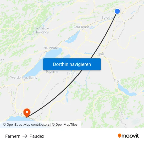 Farnern to Paudex map