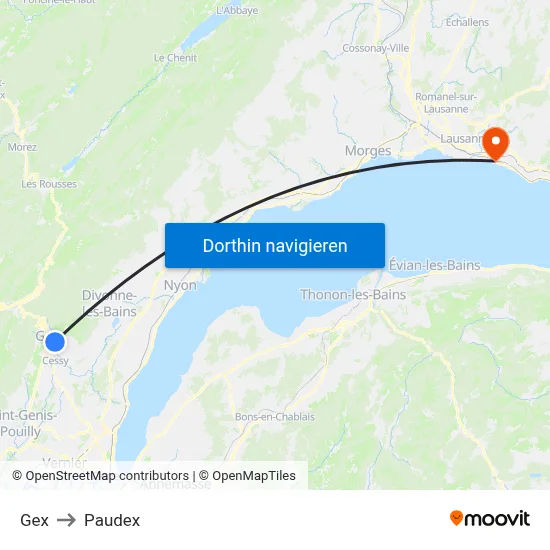 Gex to Paudex map