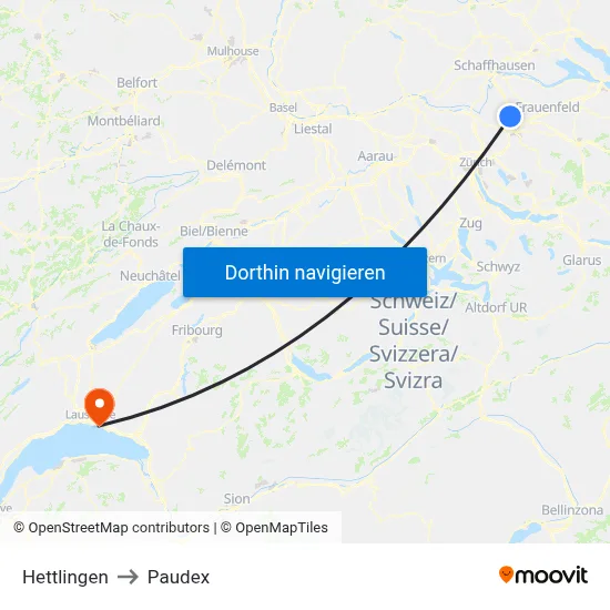 Hettlingen to Paudex map