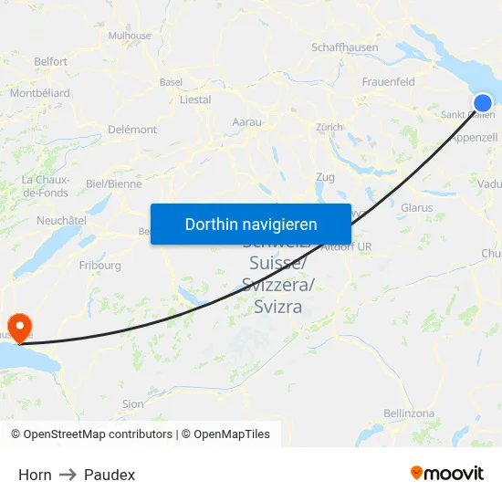 Horn to Paudex map