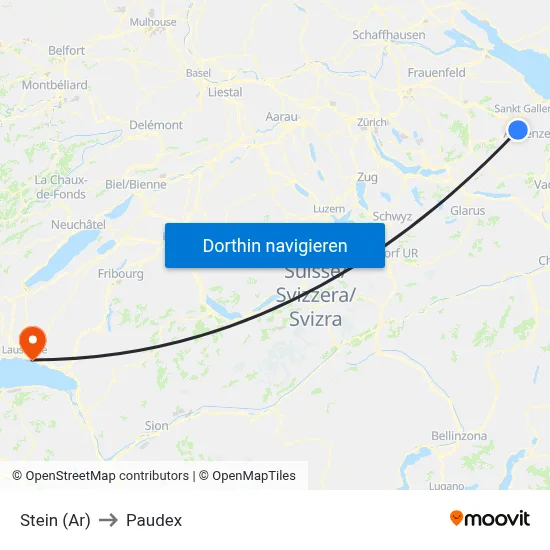 Stein (Ar) to Paudex map