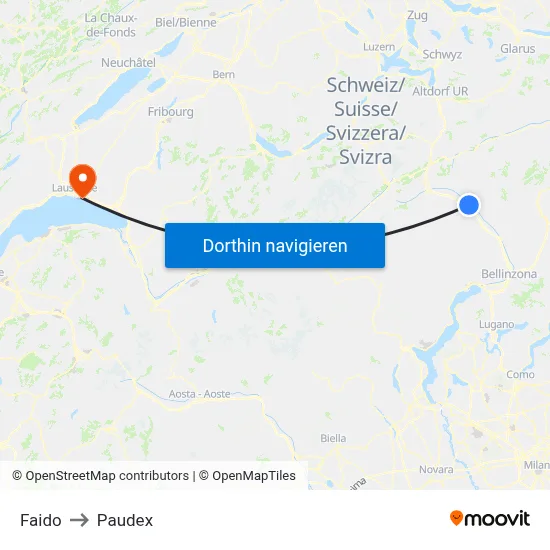 Faido to Paudex map