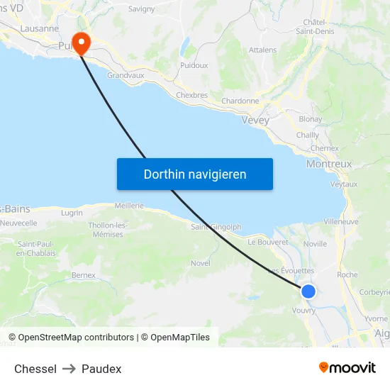 Chessel to Paudex map