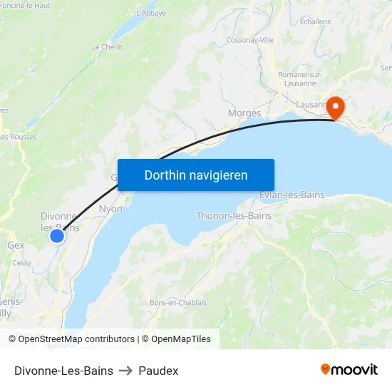 Divonne-Les-Bains to Paudex map