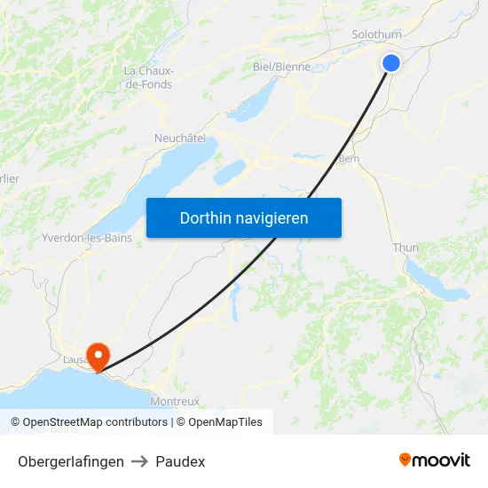 Obergerlafingen to Paudex map
