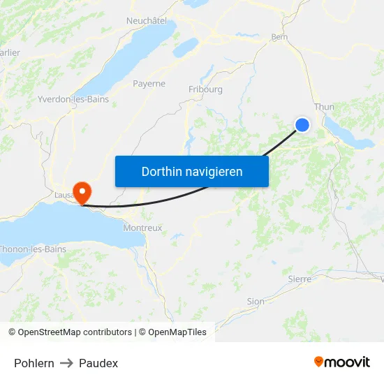 Pohlern to Paudex map