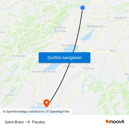 Saint-Brais to Paudex map