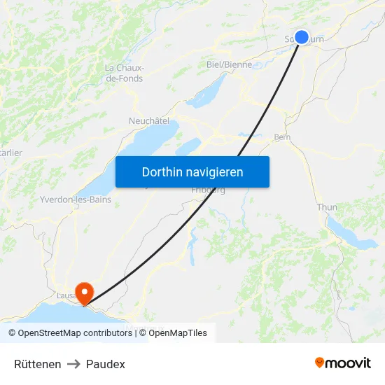 Rüttenen to Paudex map