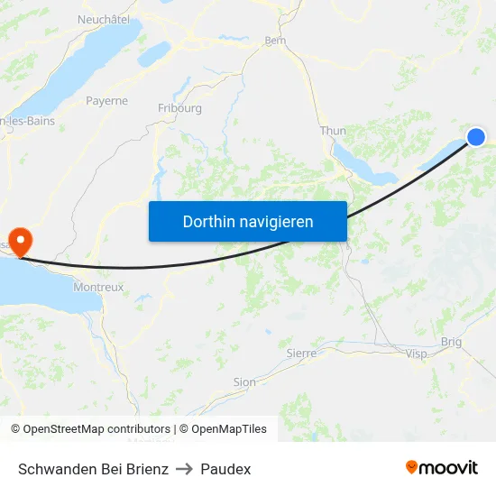 Schwanden Bei Brienz to Paudex map