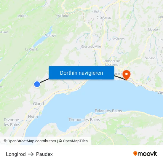 Longirod to Paudex map