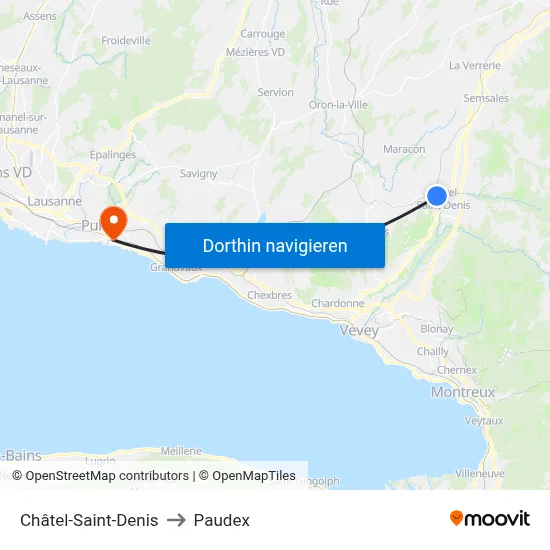 Châtel-Saint-Denis to Paudex map
