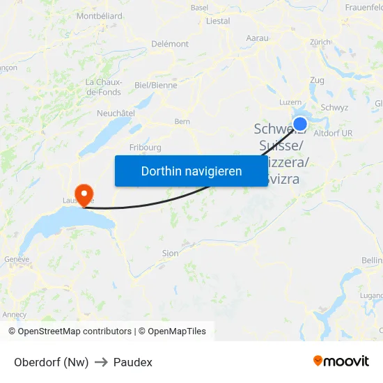 Oberdorf (Nw) to Paudex map
