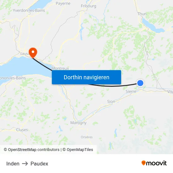 Inden to Paudex map