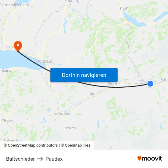 Baltschieder to Paudex map