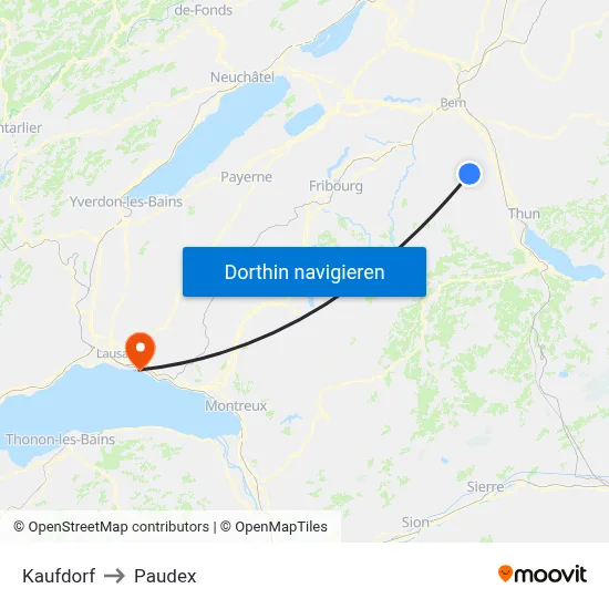Kaufdorf to Paudex map