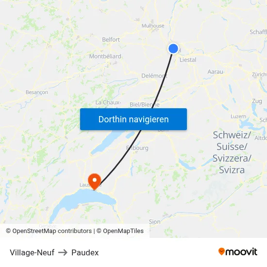 Village-Neuf to Paudex map