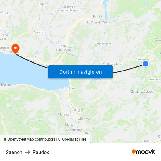 Saanen to Paudex map