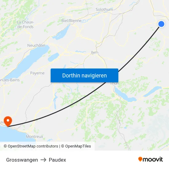 Grosswangen to Paudex map
