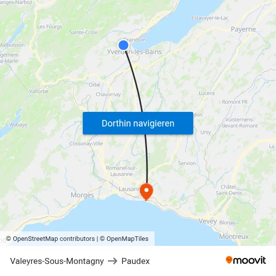 Valeyres-Sous-Montagny to Paudex map