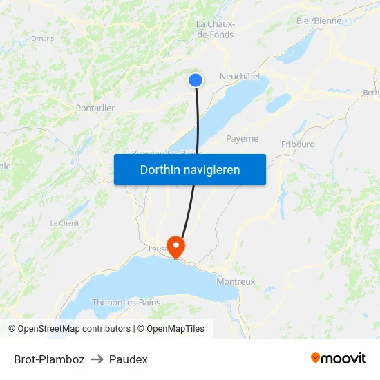 Brot-Plamboz to Paudex map