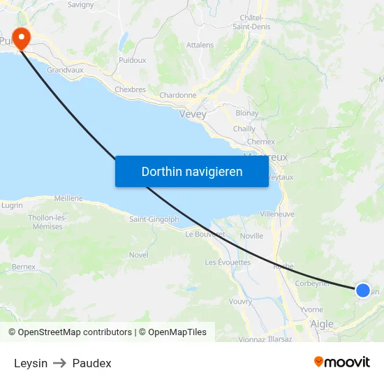 Leysin to Paudex map