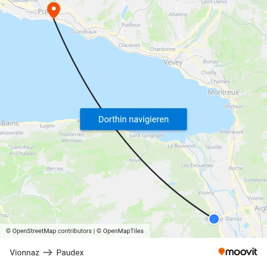 Vionnaz to Paudex map
