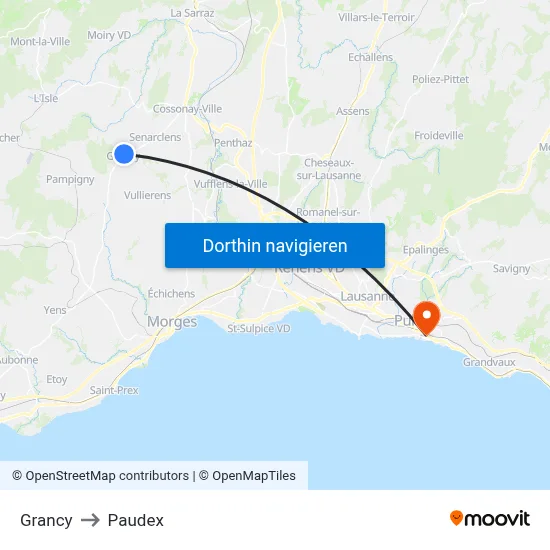 Grancy to Paudex map