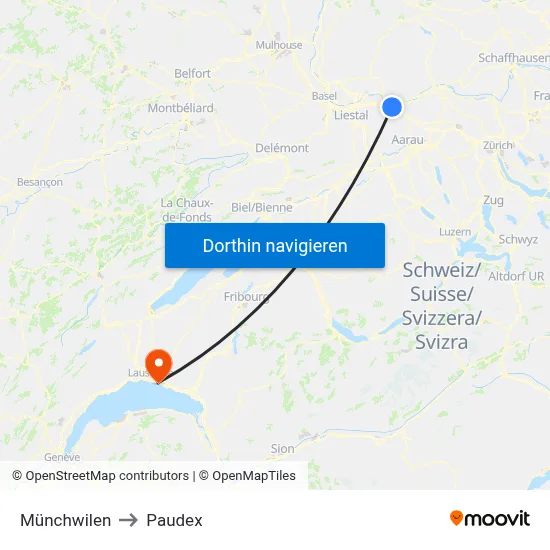 Münchwilen to Paudex map
