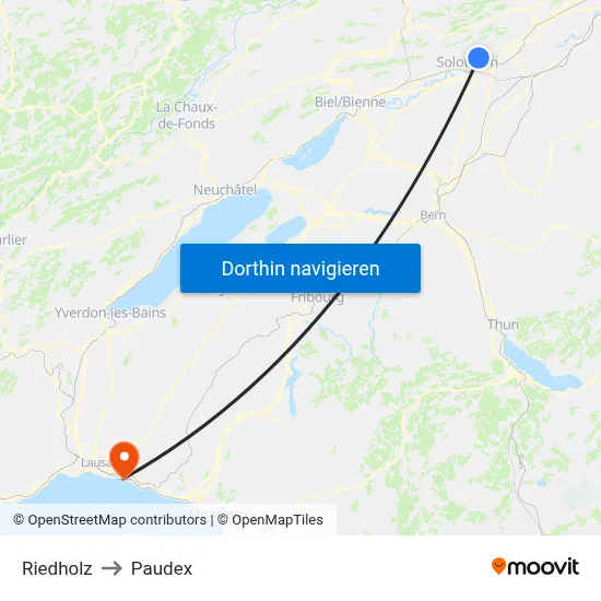 Riedholz to Paudex map