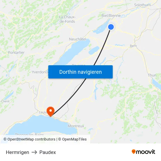 Hermrigen to Paudex map