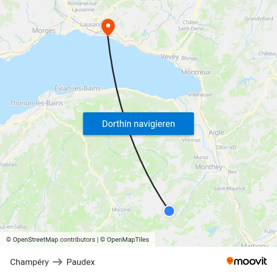 Champéry to Paudex map