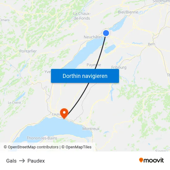 Gals to Paudex map