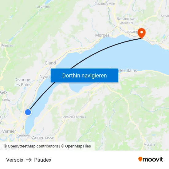 Versoix to Paudex map