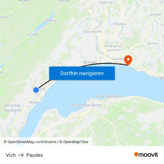 Vich to Paudex map