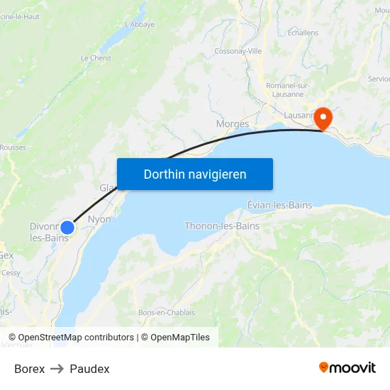 Borex to Paudex map