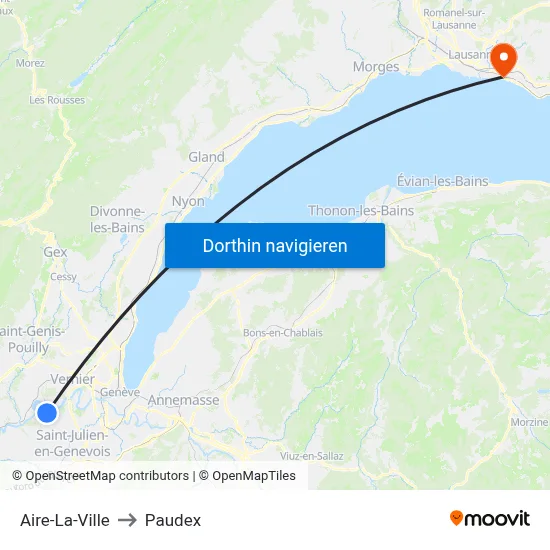 Aire-La-Ville to Paudex map