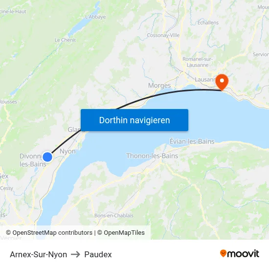 Arnex-Sur-Nyon to Paudex map