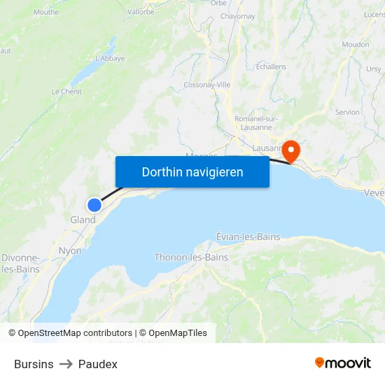 Bursins to Paudex map