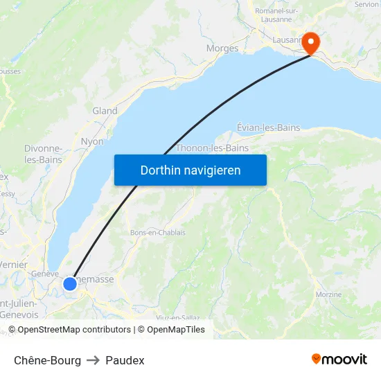 Chêne-Bourg to Paudex map