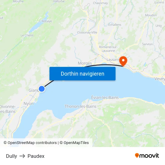 Dully to Paudex map