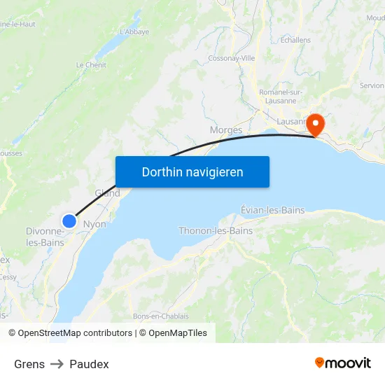 Grens to Paudex map