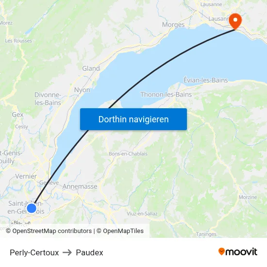 Perly-Certoux to Paudex map