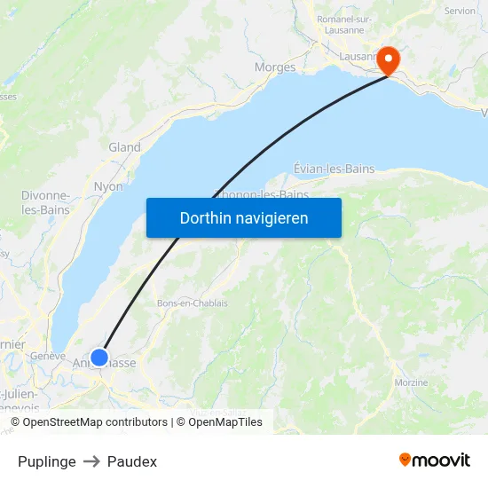Puplinge to Paudex map