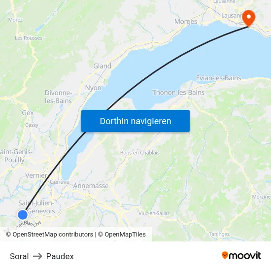 Soral to Paudex map