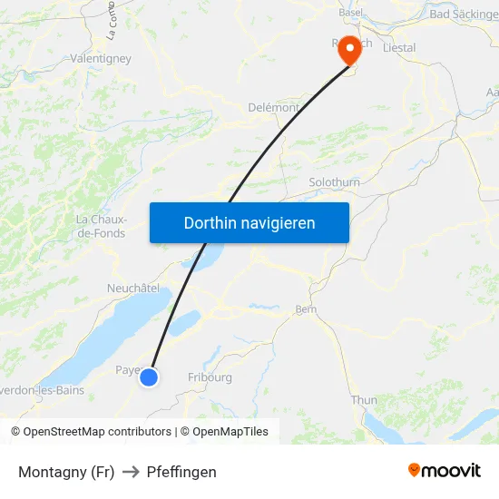 Montagny (Fr) to Pfeffingen map