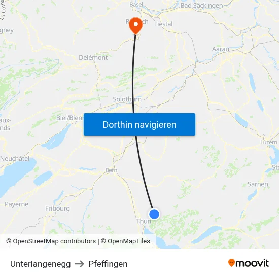 Unterlangenegg to Pfeffingen map