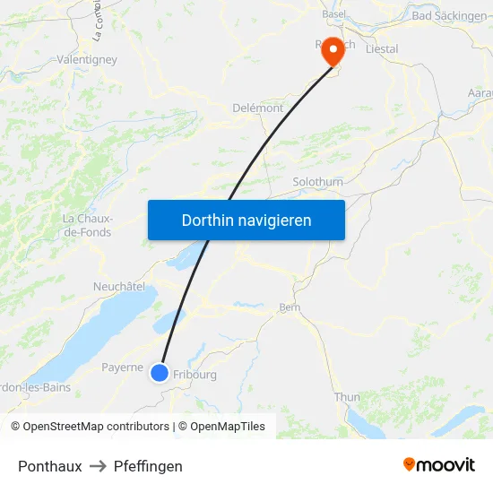 Ponthaux to Pfeffingen map