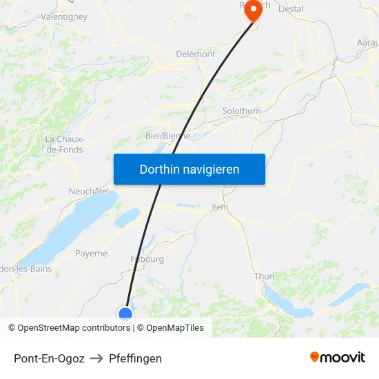Pont-En-Ogoz to Pfeffingen map