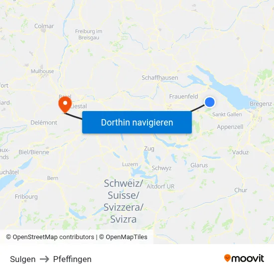Sulgen to Pfeffingen map