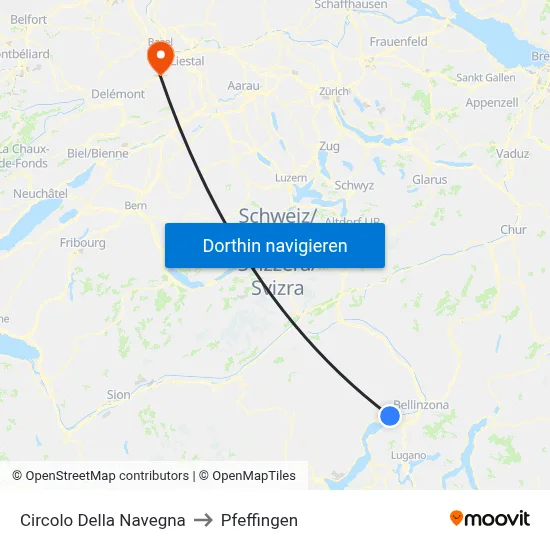 Circolo Della Navegna to Pfeffingen map